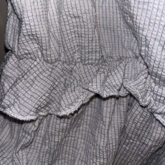 Anthropologie Caution to the Wind Cream V Neck Ruffle Stretchy Crop Top - Picture 6 of 6